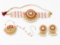 Traditional Kundan Choker Jewellery Set with Nath & Earrings | Bridal Jewellery Rental