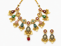 Royal Kundan Multicolor Necklace Set with Earrings – Jewellery Rental