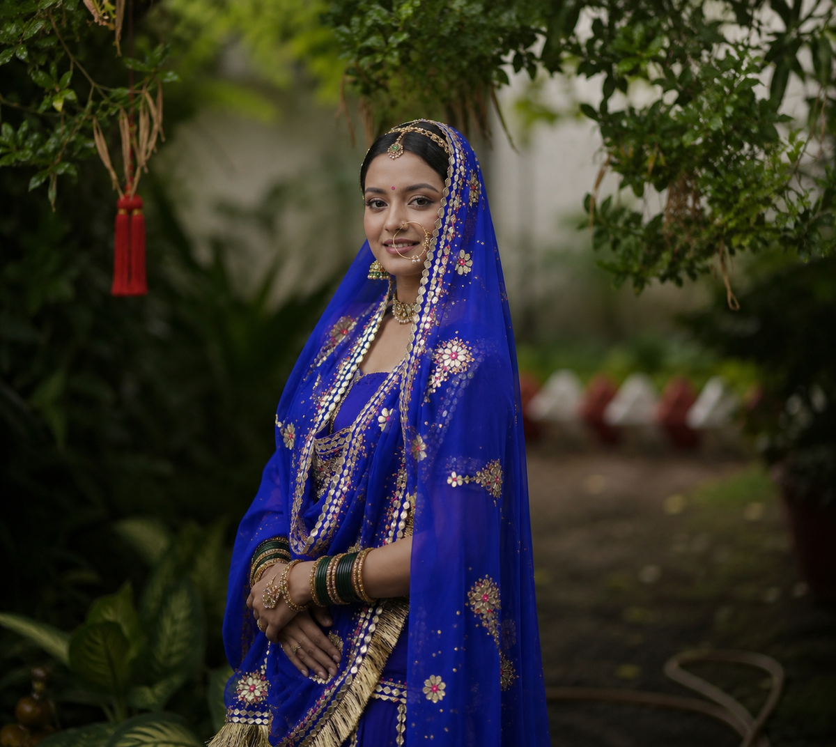Royal Blue Zardosi Bridal Poshak – Luxury Heritage Couture (Rental)