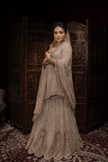 Champagne Beige Hand-Embroidered Bridal Lehenga Set