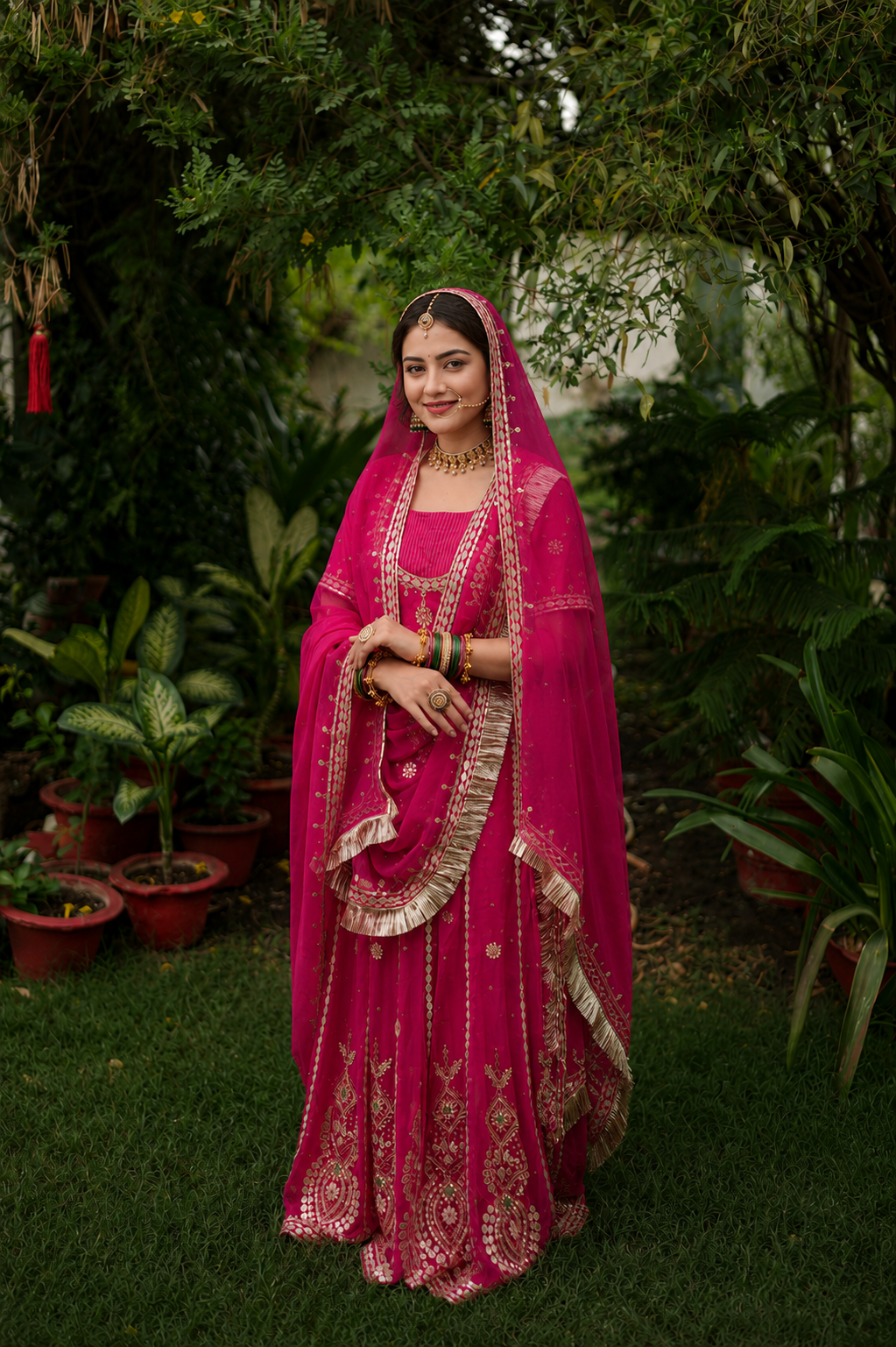 Royal Rani Pink Zardosi Bridal Poshak – Luxury Heritage Couture (Rental)