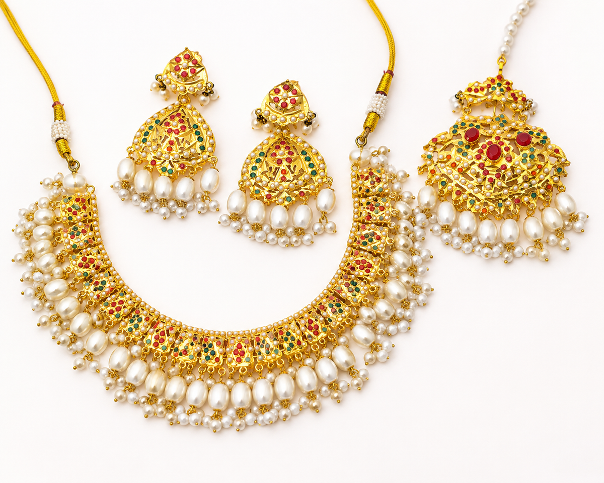 Traditional Kundan Jewellery Set (Rental)
